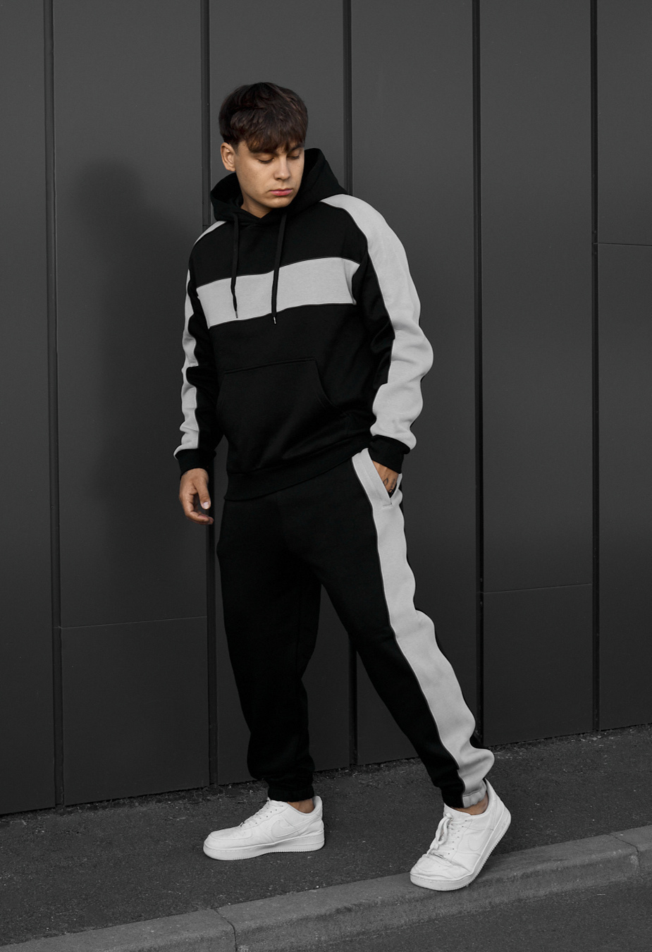 Dres Staff rik black & gray oversize fleece