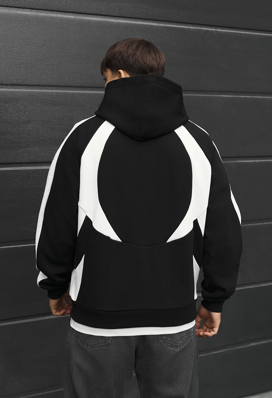 Bluza Staff black & white logo oversize fleece