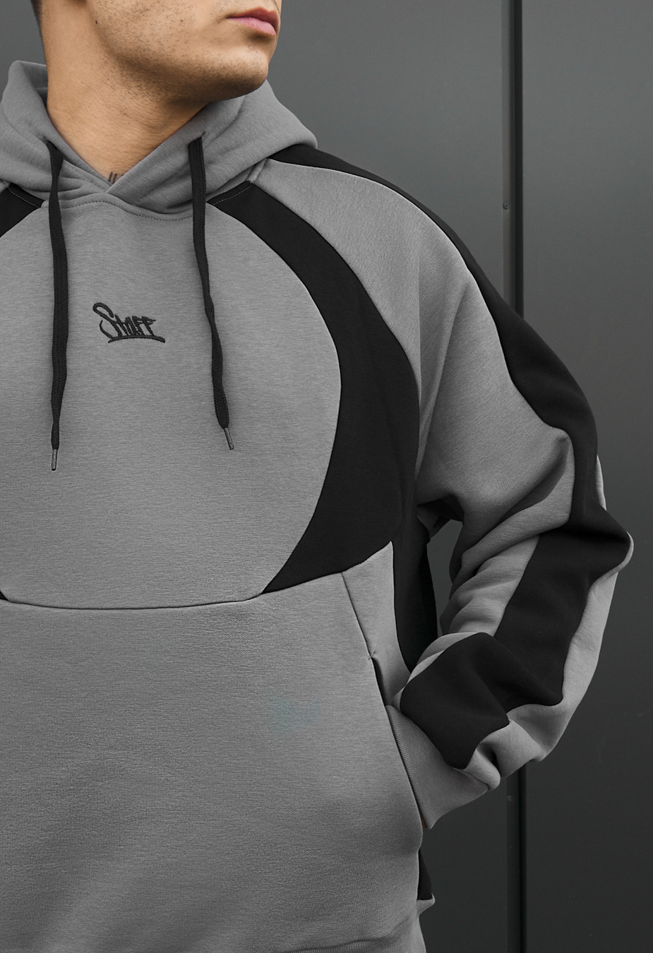 Dres Staff mil gray & black oversize fleece