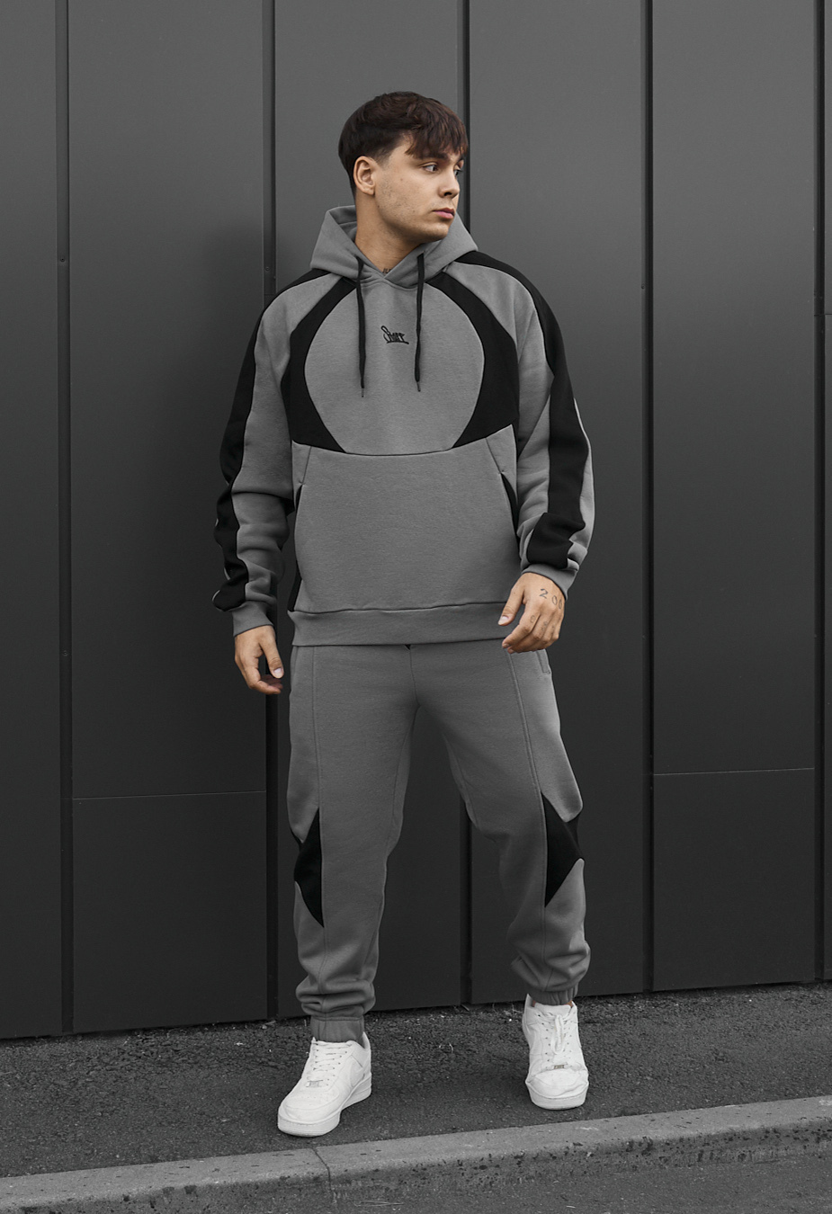Dres Staff mil gray & black oversize fleece