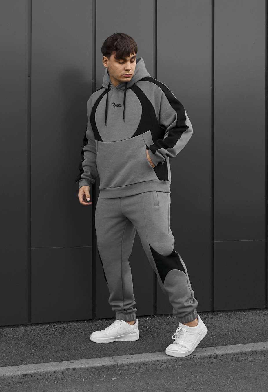 Dres Staff mil gray & black oversize fleece