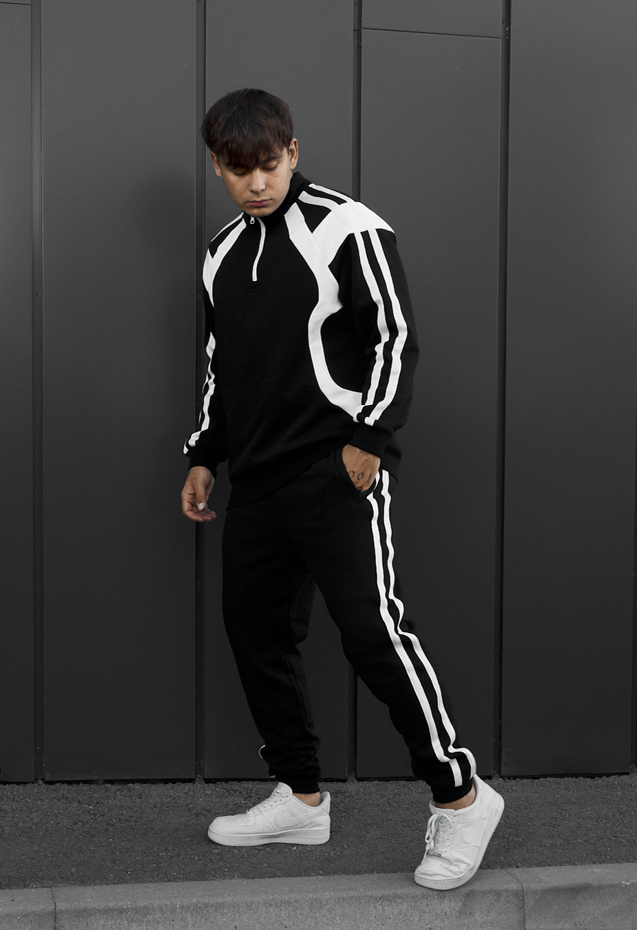 Dres Staff ham black & white fleece