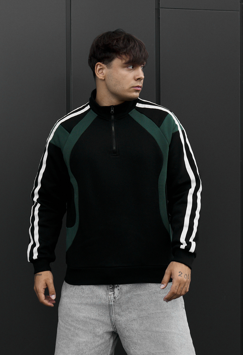 Olimpijka Staff ha black & green oversize fleece