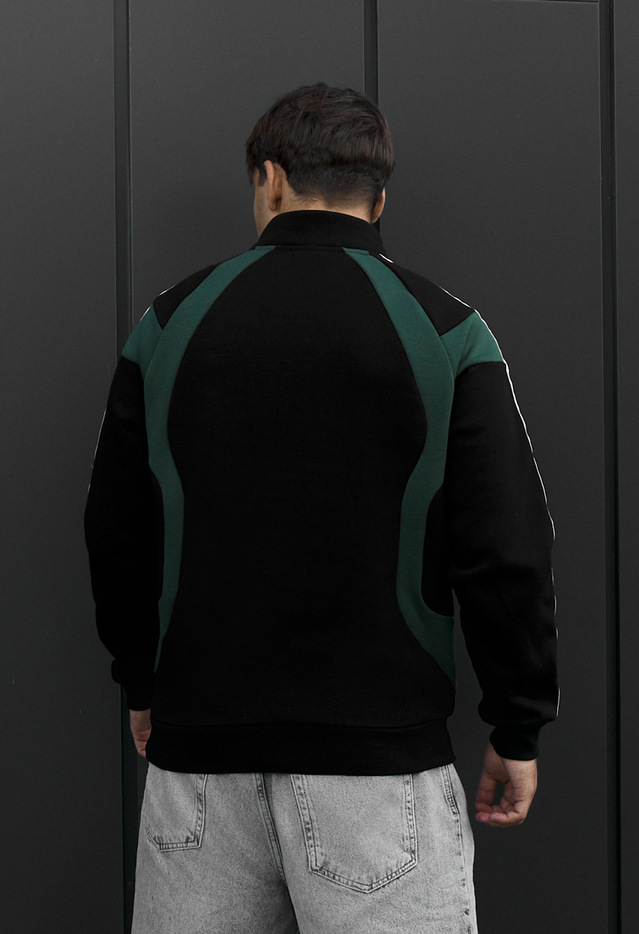 Olimpijka Staff ha black & green oversize fleece