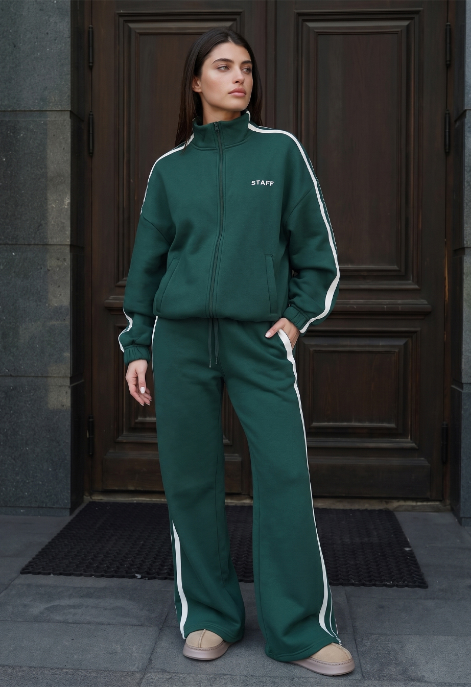 Dres Staff lik green oversize fleece