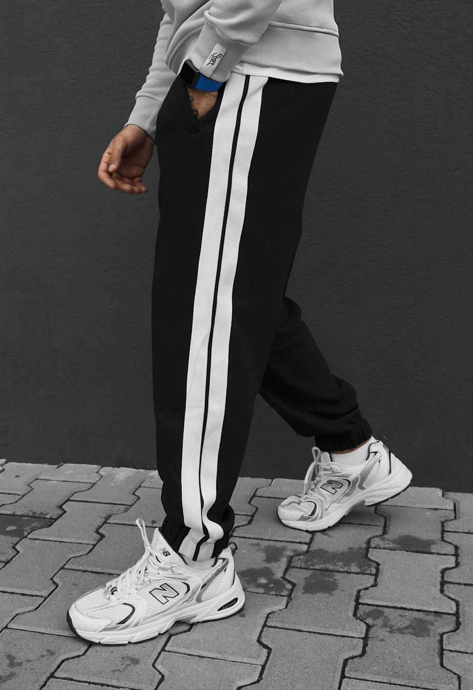 Spodnie dresowe Staff un black lampas fleece