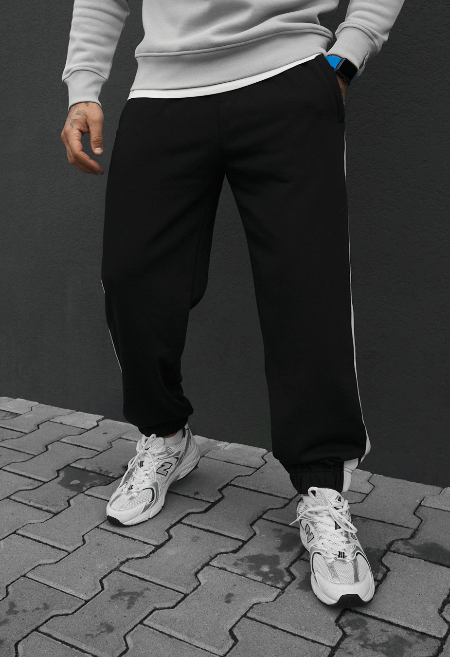 Spodnie dresowe Staff un black lampas fleece