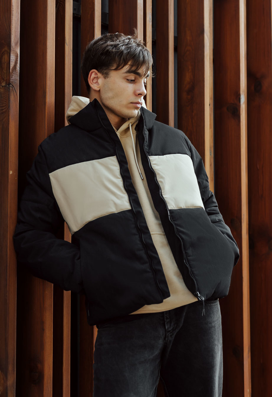 Półsezonowa kurtka Staff le back & beige
