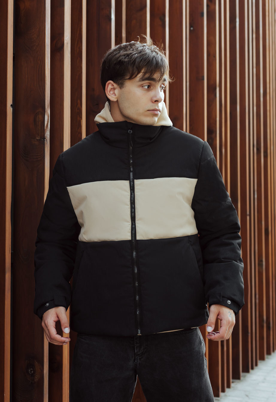 Półsezonowa kurtka Staff le back & beige