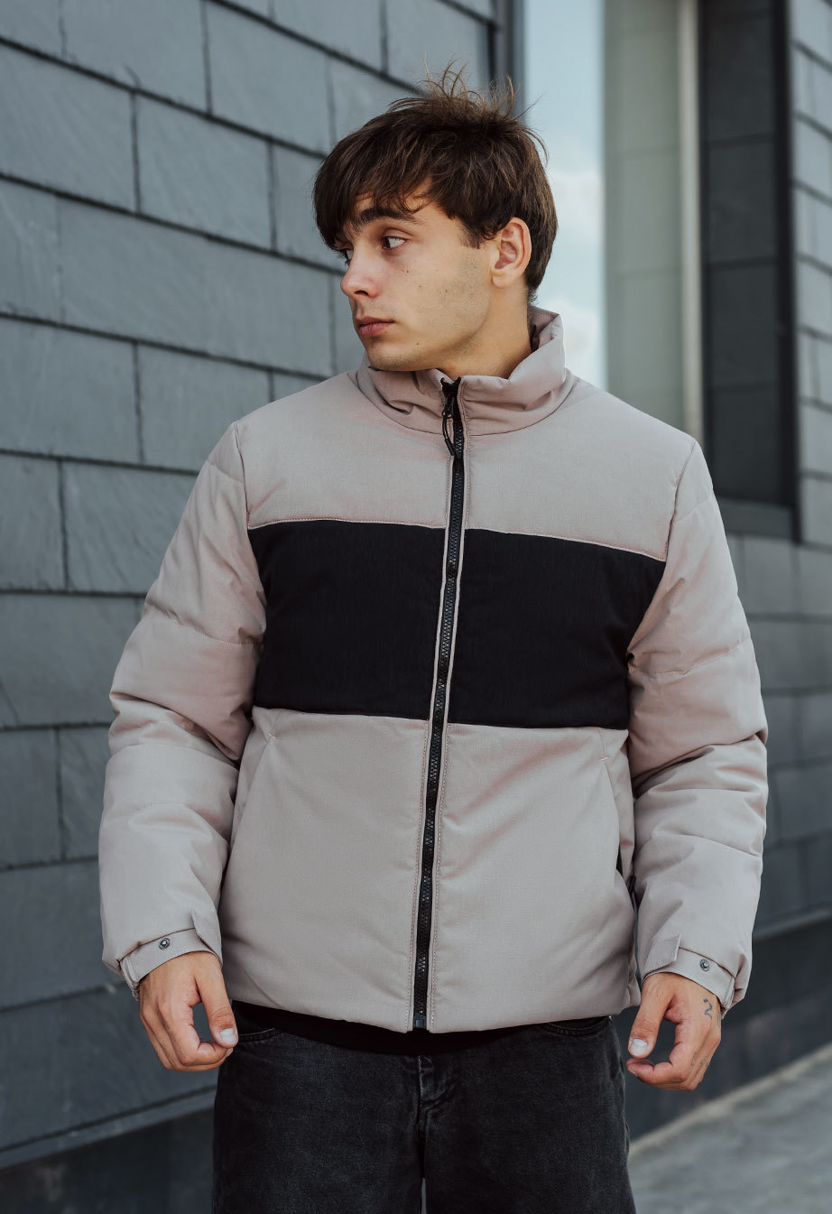 Kurtka Staff le light gray & black