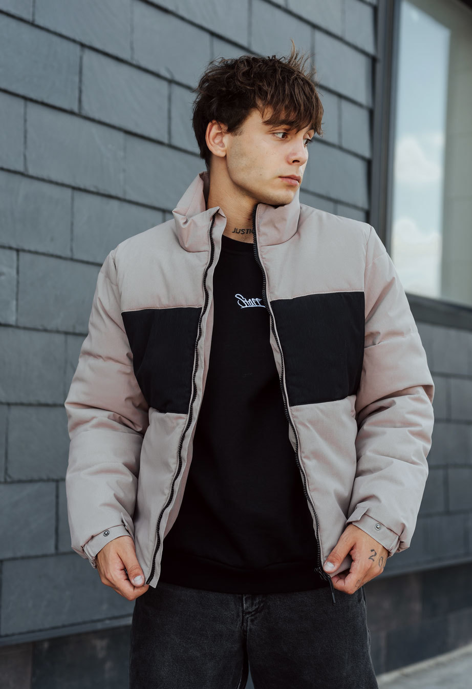 Kurtka Staff le light gray & black