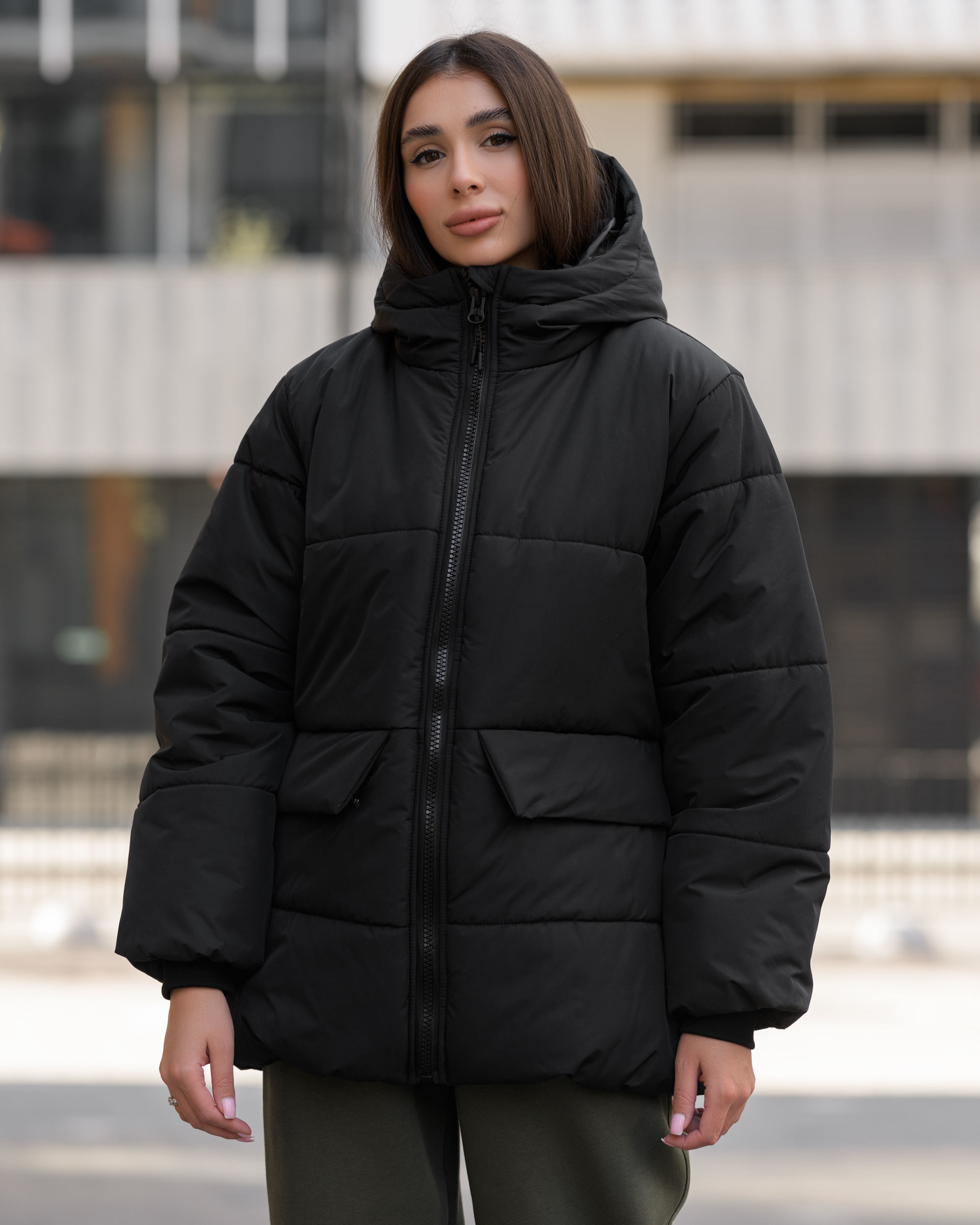 Damska kurtka zimowa Staff oli black oversize