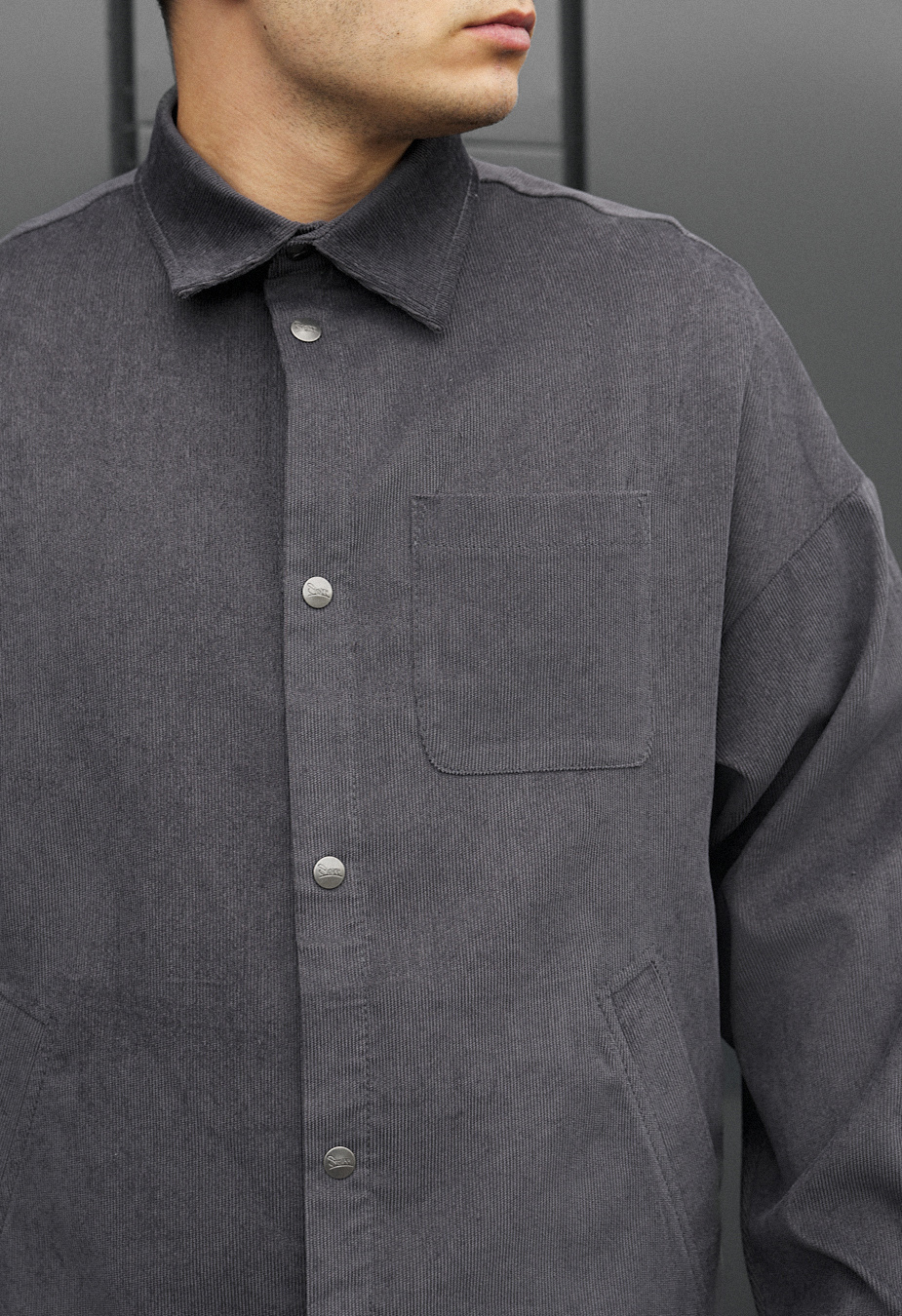 Koszula Staff velvet dark gray