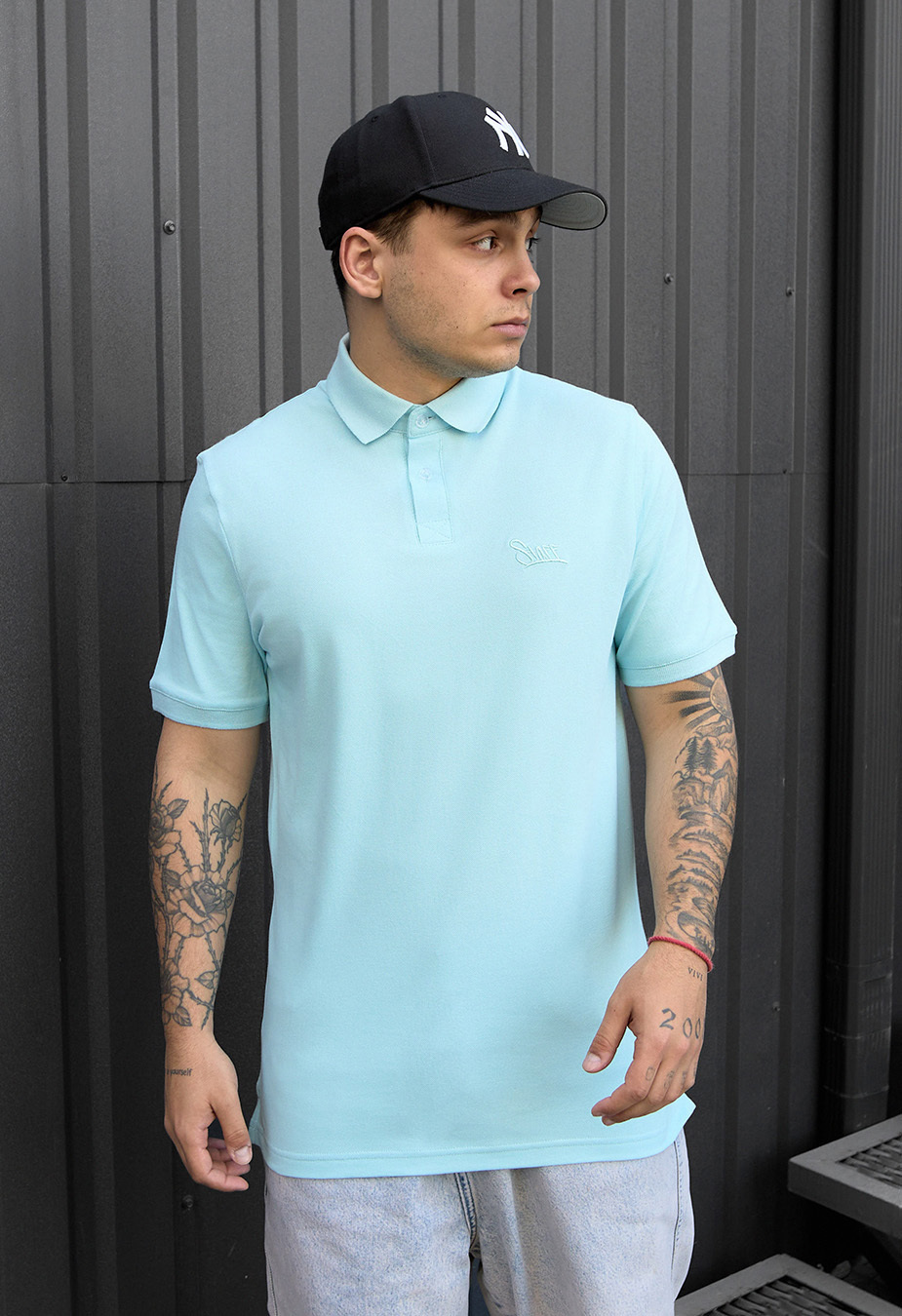 Polo Staff light blue logo