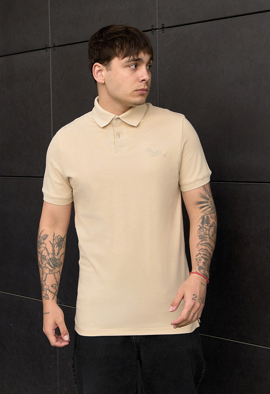Polo Staff beige logo