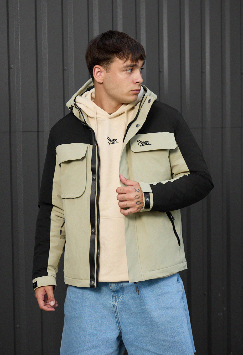 Kurtka Staff quor black & light olive