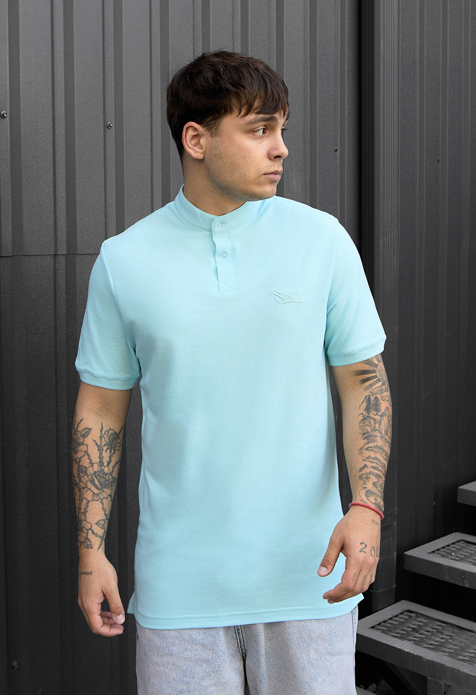 Polo Staff lw light blue logo