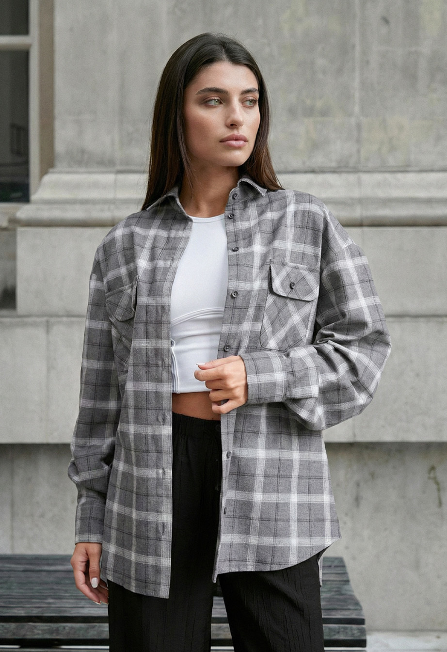 Koszula damska Staff mir gray oversize