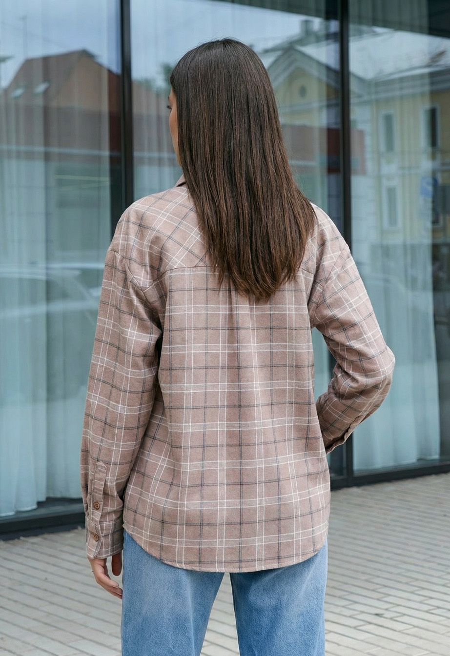 Koszula damska Staff mir brown oversize