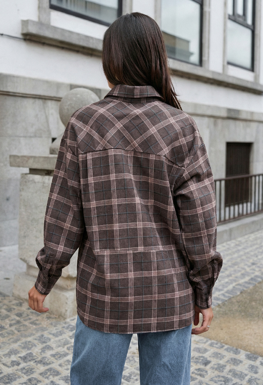 Koszula damska Staff mir dark brown oversize