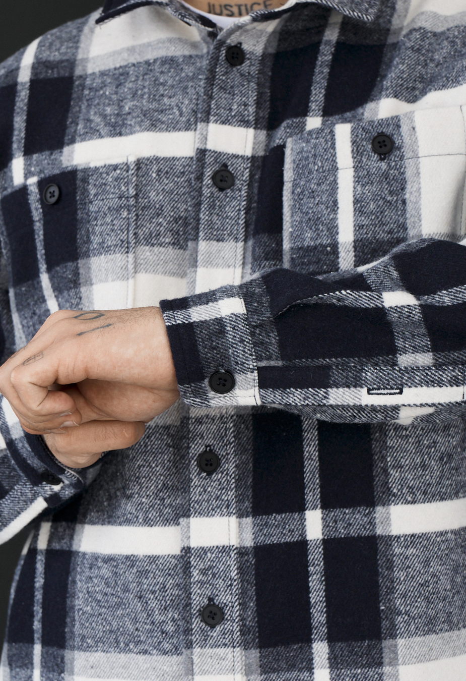 Koszula Staff squares white & gray