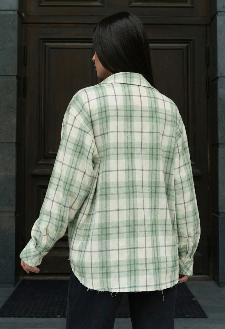 Koszula Staff lina green & white oversize