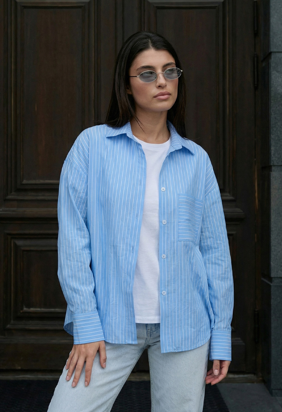Koszula damska Staff ama light blue stripes