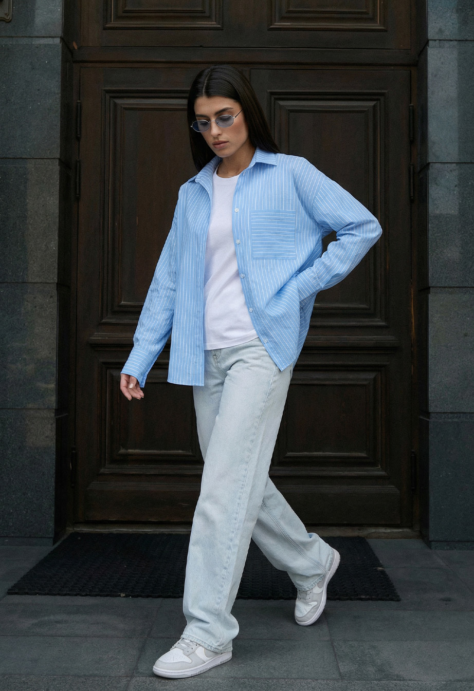 Koszula damska Staff ama light blue stripes