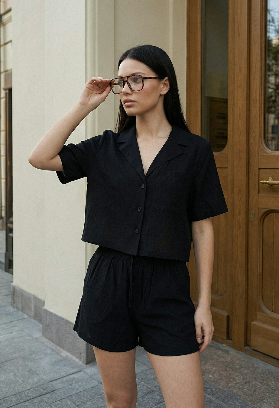 Komplet koszula + spodenki Staff na black