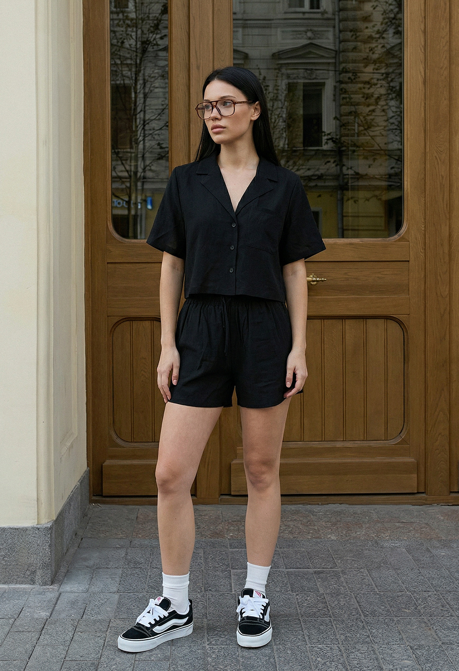 Komplet koszula + spodenki Staff na black