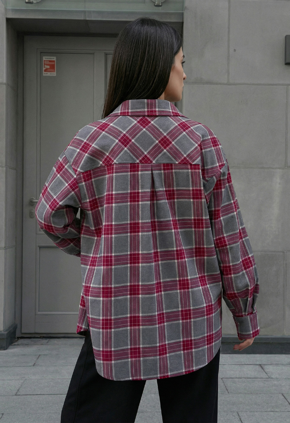 Koszula Staff mar gray & bordo