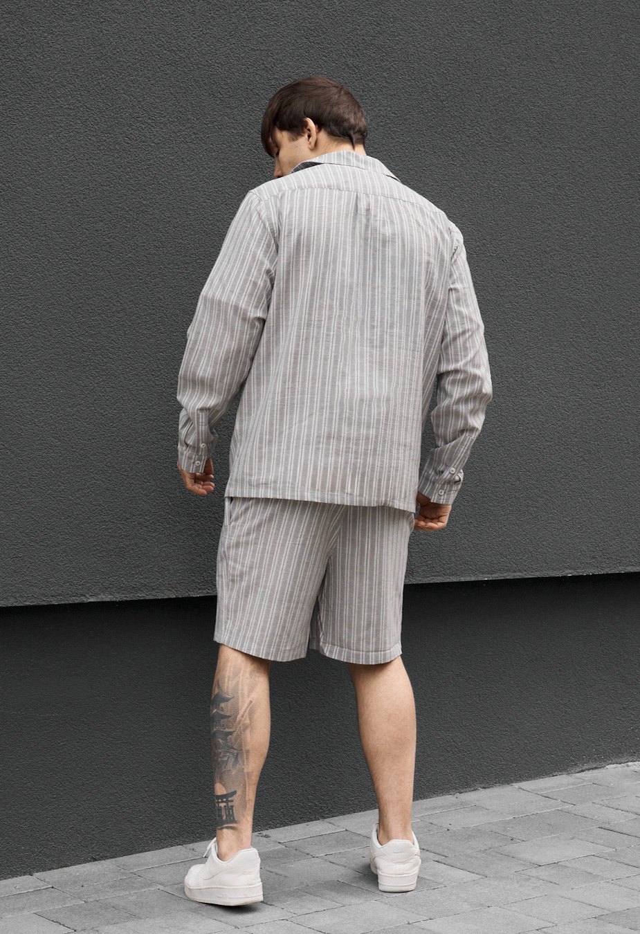 Komplet koszula + spodenki Staff mis light gray