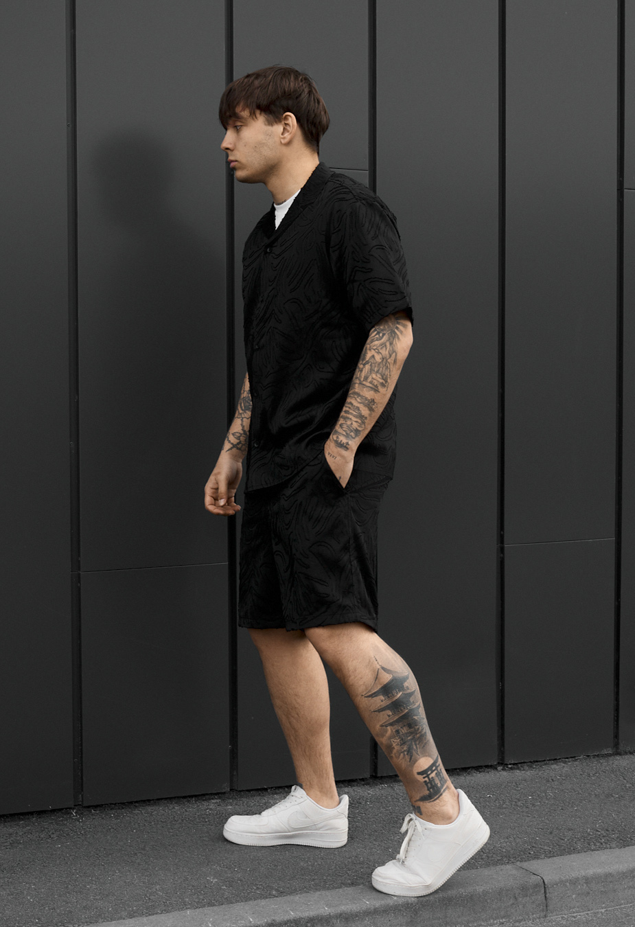 Komplet koszula + spodenki Staff li black