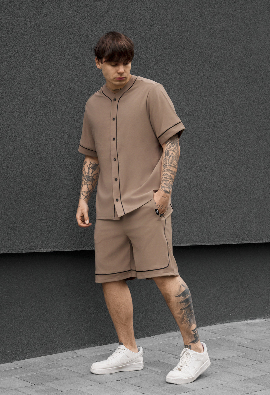 Komplet koszula + spodenki  Staff kla light brown