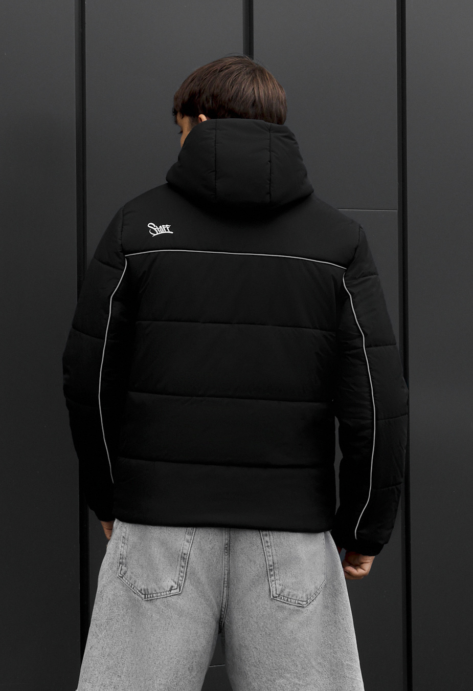 Kurtka Staff logo black reflective