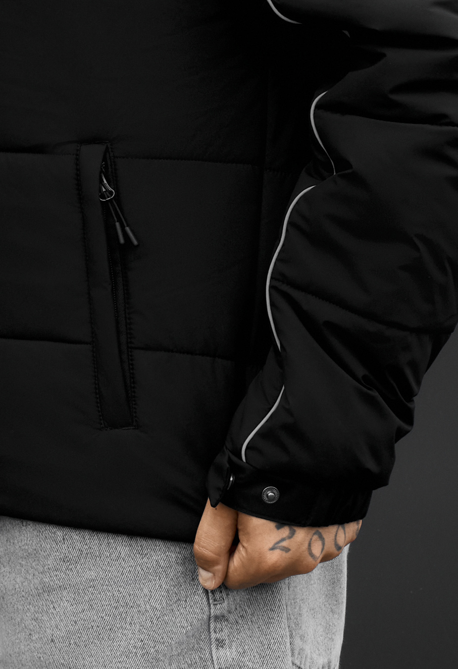 Kurtka Staff logo black reflective