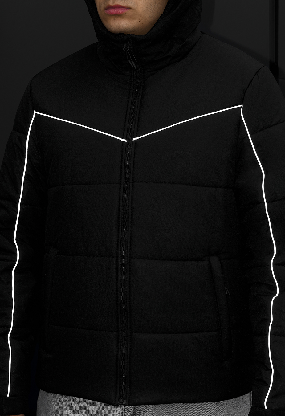 Kurtka Staff logo black reflective