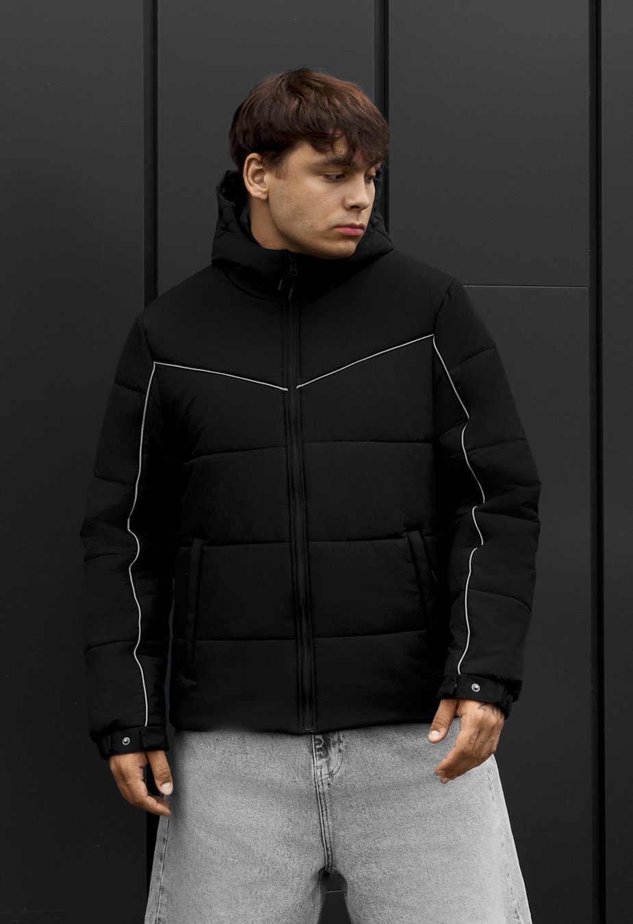 Kurtka Staff logo black reflective
