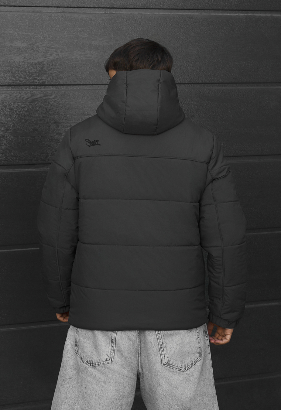Kurtka przejściowa Staff logo dark gray reflective