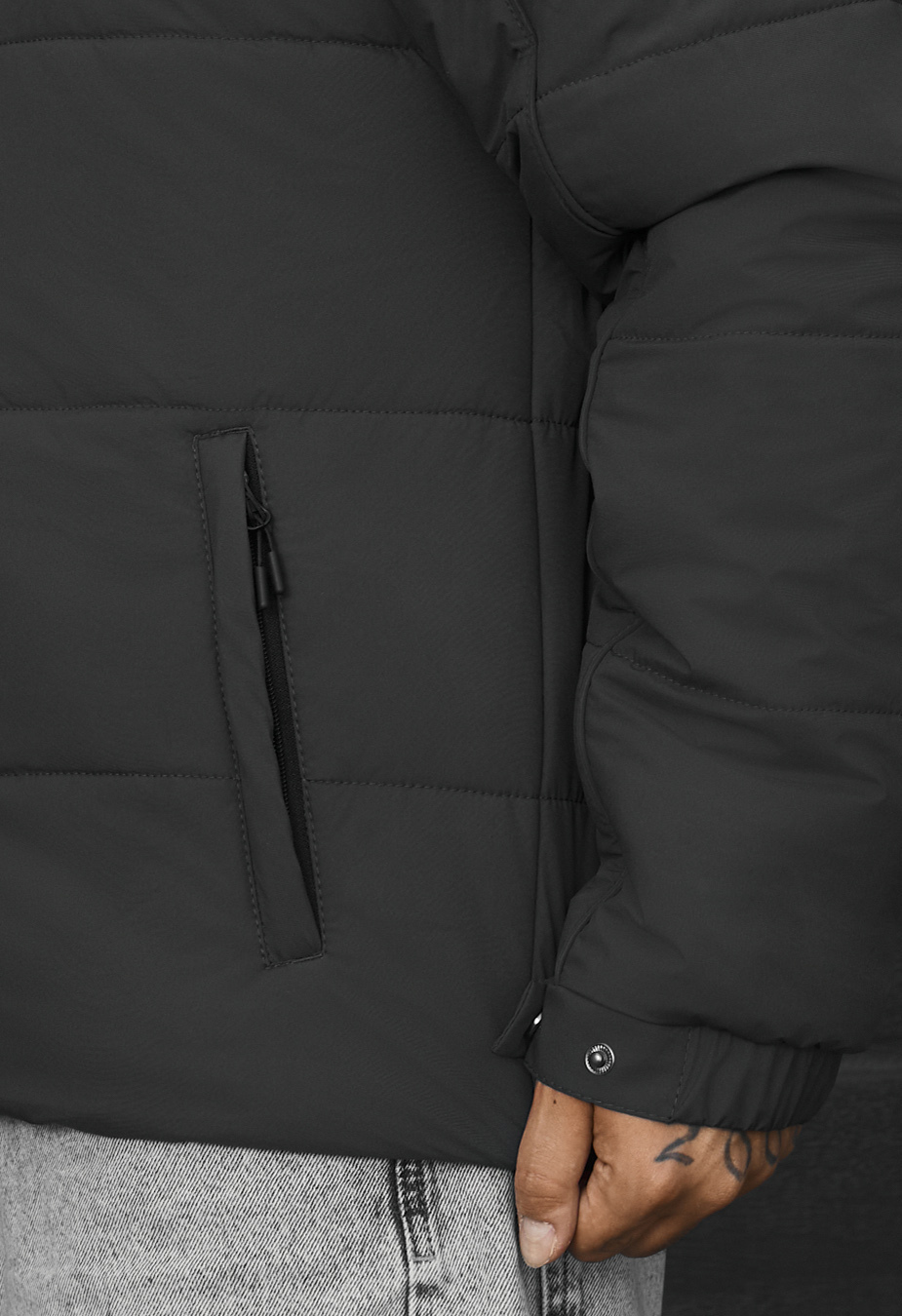 Kurtka przejściowa Staff logo dark gray reflective