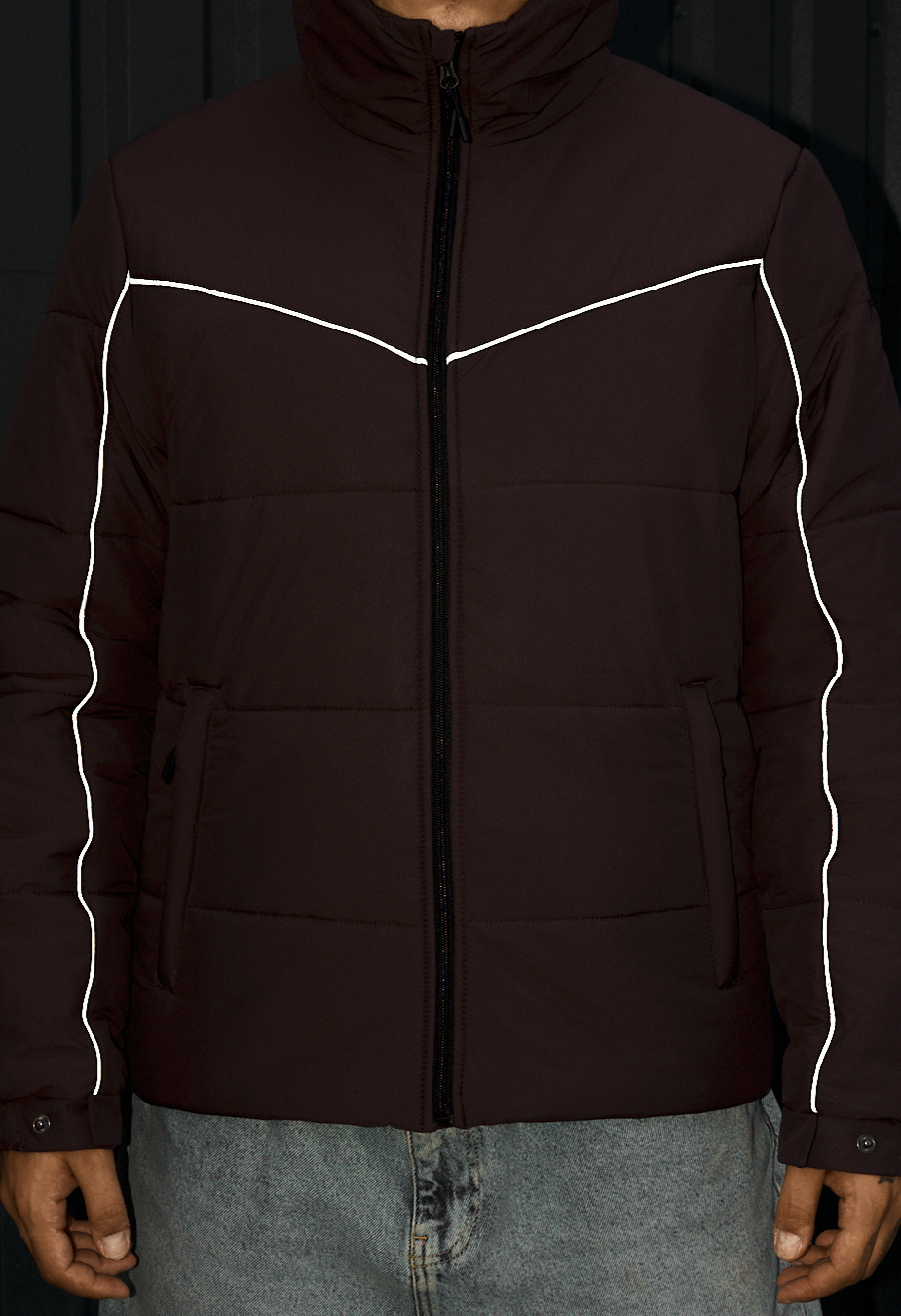 Kurtka przejściowa Staff logo dark bordo reflective