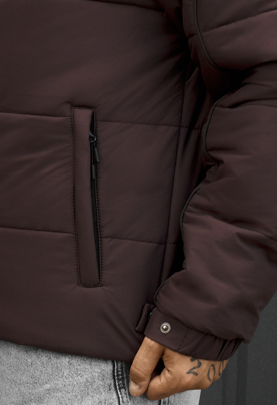 Kurtka przejściowa Staff logo dark bordo reflective