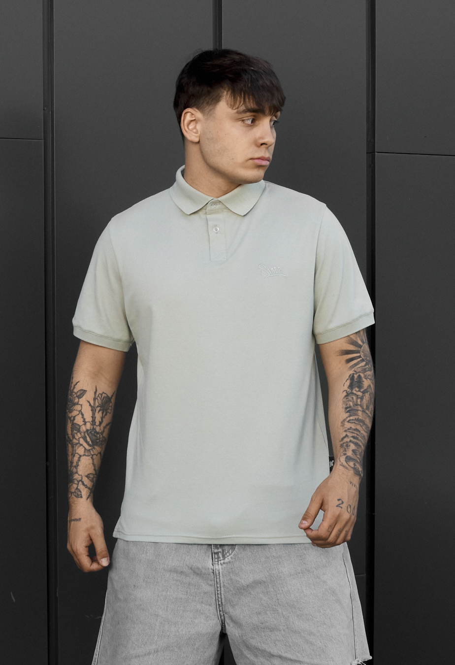 Polo Staff we logo light olive