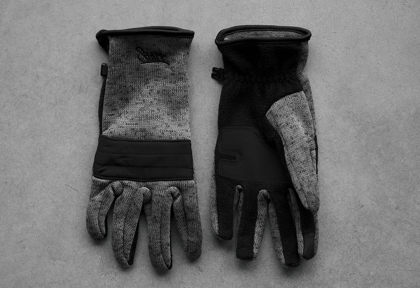 Rękawiczki Staff fleece gray & black logo size M-L