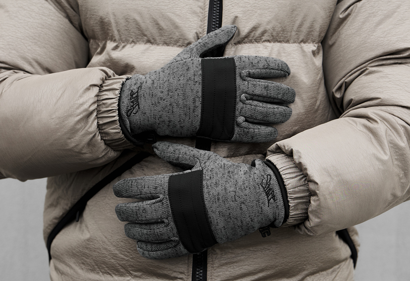 Rękawiczki Staff fleece gray & black logo size M-L