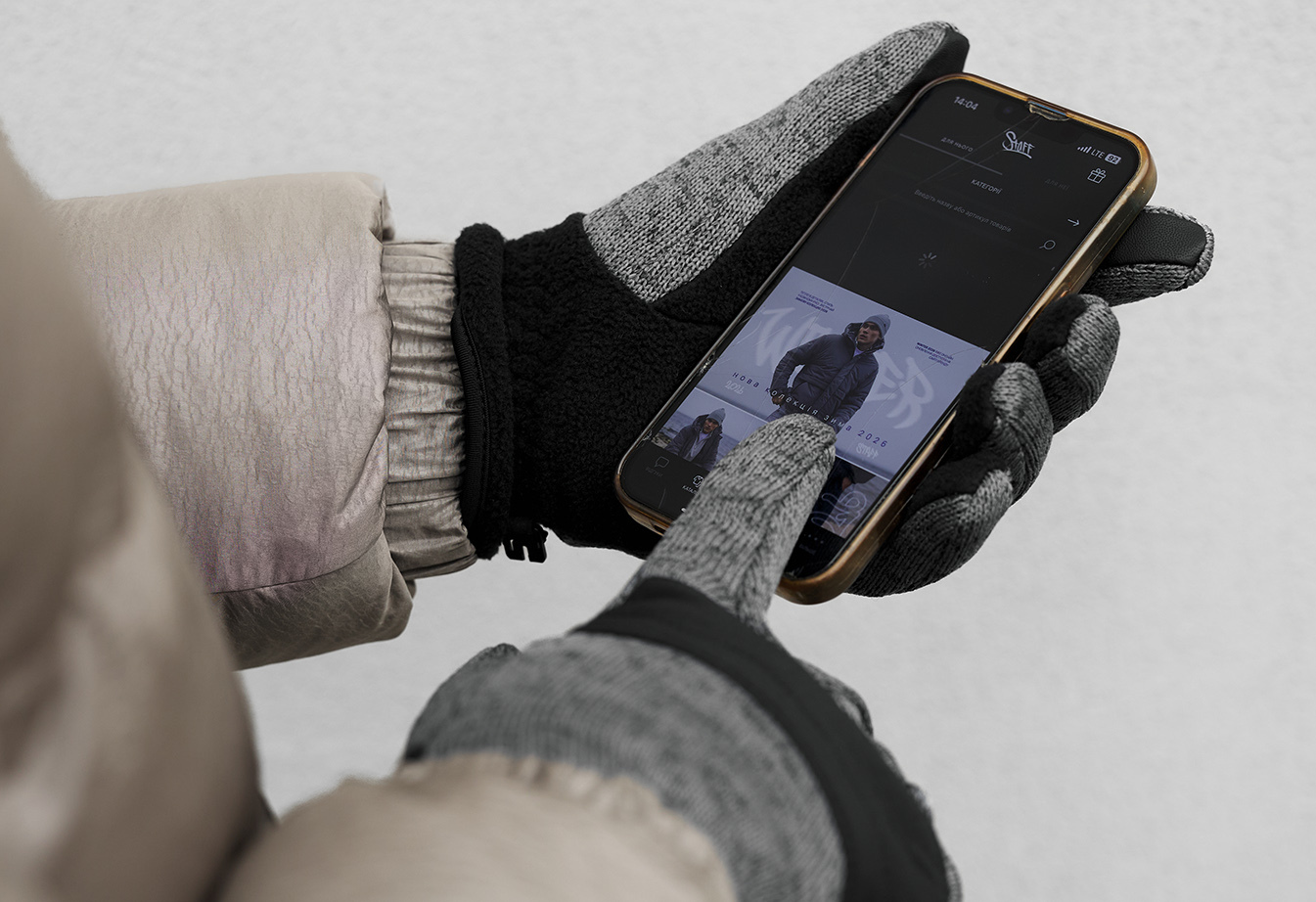 Rękawiczki Staff fleece gray & black logo size M-L