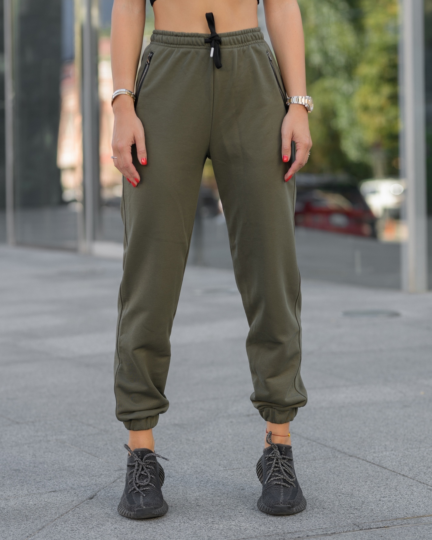 Damskie spodnie dresowe Staff an khaki