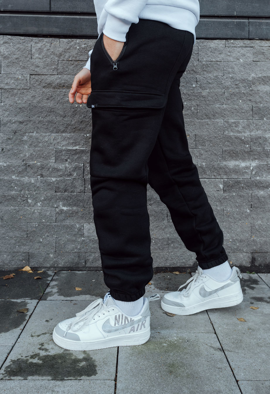 Spodnie dresowe Staff cargo black fleece