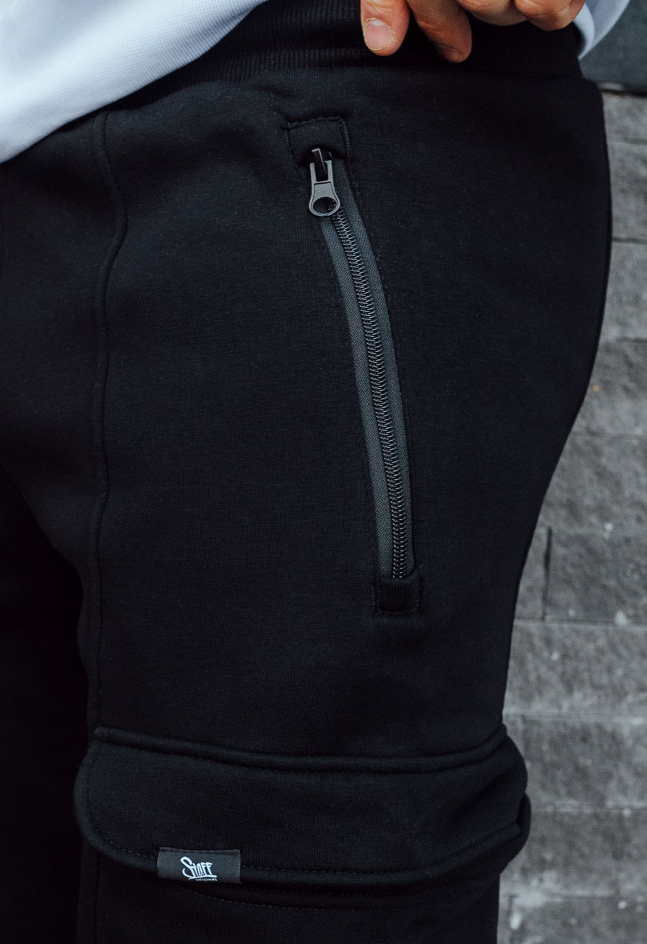 Spodnie dresowe Staff cargo black fleece