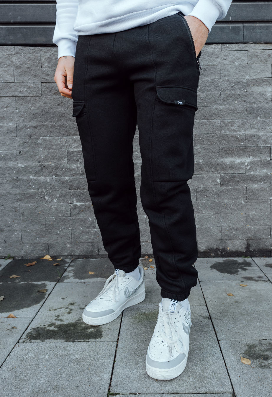 Spodnie dresowe Staff cargo black fleece